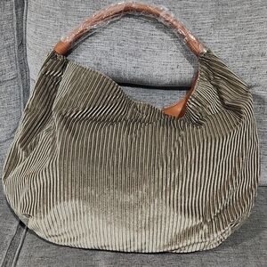 HOBO ROYALTY Velvet strip Moss by anthropologie bag